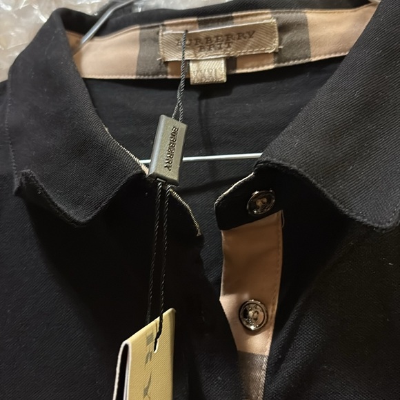 Burberry Black Long Sleeve Polo Shirt- larger girls or small women’s - Picture 2 of 2
